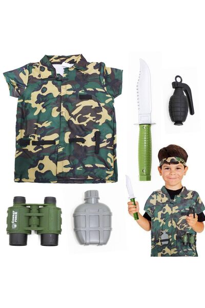 Home Smart Military Costume for boys Army dress for cosplay and theme parties.