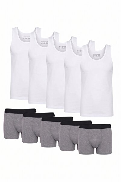 NACAR STORE Men's 10-Piece Pack 5 Undershirts 5 Boxers Flexible Fabric Advant...