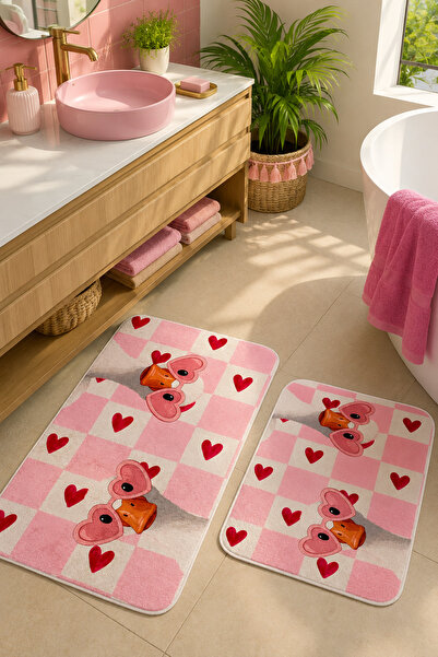 Pilloveland Non-Slip Base Washable 2-Piece Bath Mat - 60*100 cm - 50*60 cm - ...