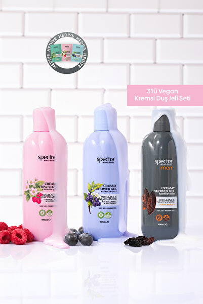 Spectra Care 3'lü Vegan Duş Jeli Seti -Blueberry & Raspberry & MEN- 3 x 400ml