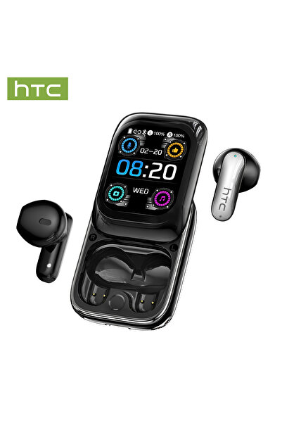 choice2 سماعات أذن لاسلكية HTC NE48 TWS سوداء مع ترجمة بالذكاء الاصطناعي وشاش...