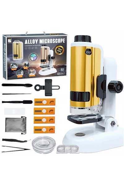 Gotel Microscop optic de buzunar pentru copii cu zoom 250X + Vizualizare pe t...
