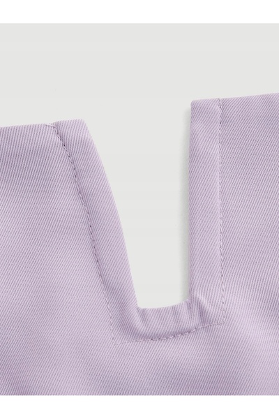 NO BRAND Set mov, pantaloni largi, crop top, cu fermoar, Shein 40/42