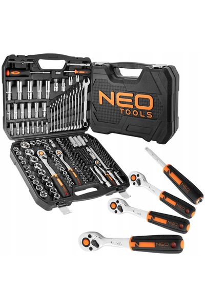 NO BRAND Set de chei tubulare Neo 1/2 ", 3/8 ", 1/4 ", 219 piese, CRV, tubula...