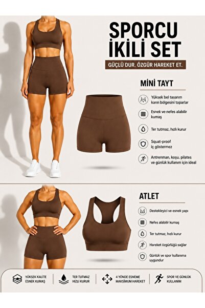 MRDN MODA Ženske mini leggins od likre sa visokim strukom - set od 2 komada s...