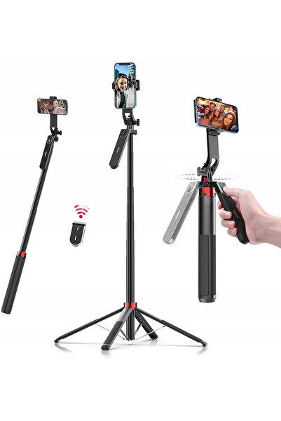 NO BRAND Trepied reglabil pentru telefon, Selfie Stick Ulanzi Ma09, Rotație 3...