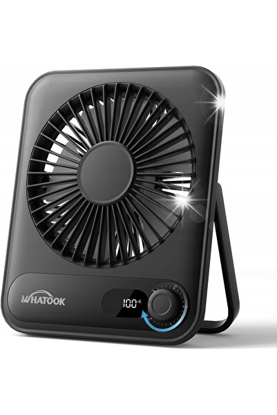 NO BRAND Ventilator de birou mini USB-C 5000 mAh LED reglabil 1-100 Funcționa...