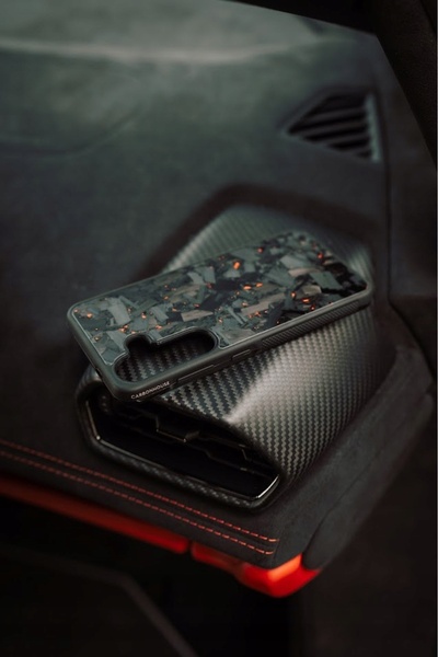 NO BRAND Husă Samsung Galaxy S23 Plus din fibră de carbon roșie forjată
