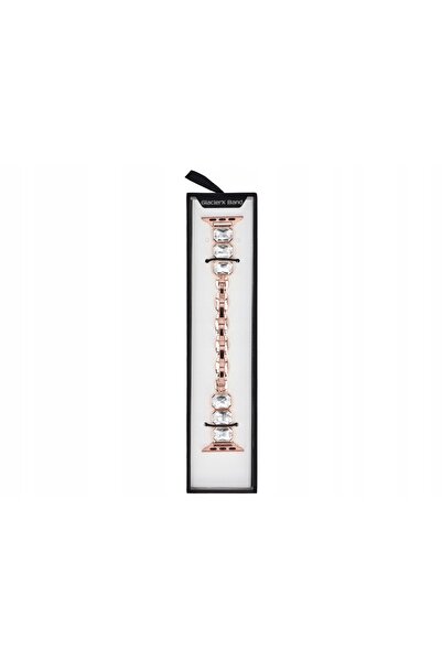 NO BRAND Curea pentru Apple Watch 38mm 40mm 41mm de damă, cu strasuri, roz Gl...