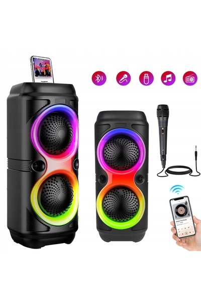 NO BRAND Boxă Bluetooth Portabilă Fără Fir Karaoke Stereo Hi-Fi cu Microfon