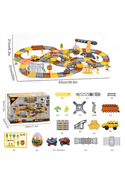 NO BRAND Pistă de curse Dinozauri Mega Mașini Set Vehicule XXXL 271 Piese