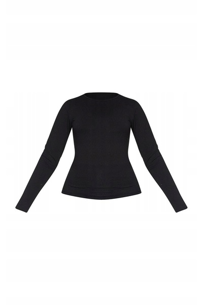 NO BRAND Top de bumbac gri, mulat, simplu, cu mânecă lungă, Prettylittlething 36