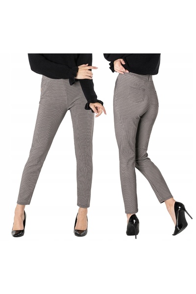 NO BRAND Pantaloni eleganți tip țigară business casual de damă cu talie înalt...