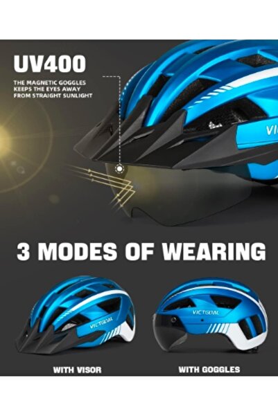 NO BRAND CĂȘTĂ DE BICICLETĂ CU VIZOR MAGNETIC ȘI LUMINĂ LED