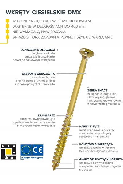 NO BRAND Șurubelnițe pentru lemn 6X160, șuruburi Torx cu cap plat pentru spăl...