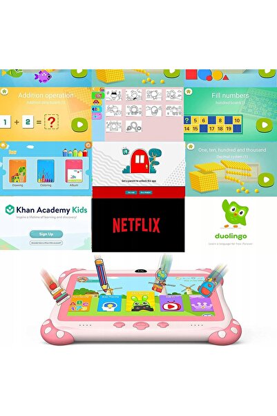 NO BRAND Ascrecem Tablet Kids, tabletă pentru copii cu ecran tactil de 7 inch...