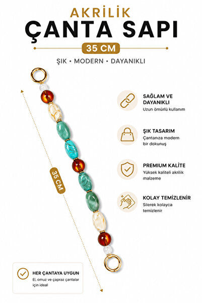vollen yarn Ακρυλική λαβή τσάντας 35 εκ. 1 τεμάχιο με κλιπ λουράκι τσάντας Χε...
