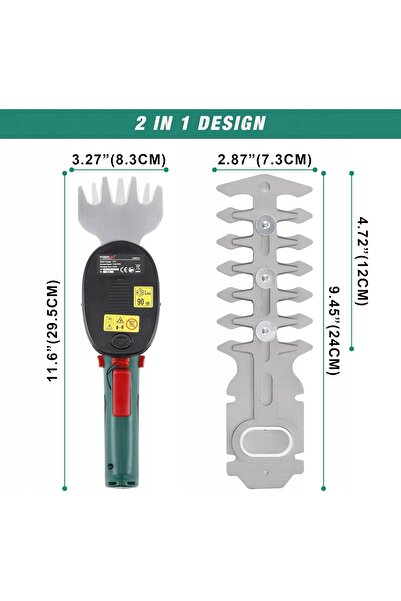 NO BRAND Foarfecă de tăiat iarbă și fân 7,2V 2 în 1 2000 mAh