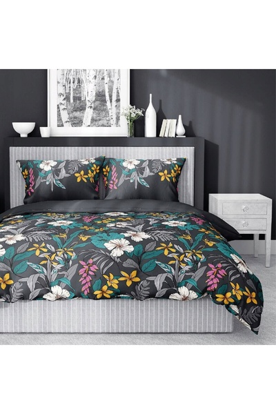 NO BRAND Set complet de lenjerie de pat 140x200, satin, detexpol, bumbac 100%