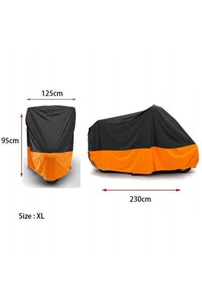 NO BRAND 210D XXL 245*105*125cm Husă motocicletă Negru Portocaliu