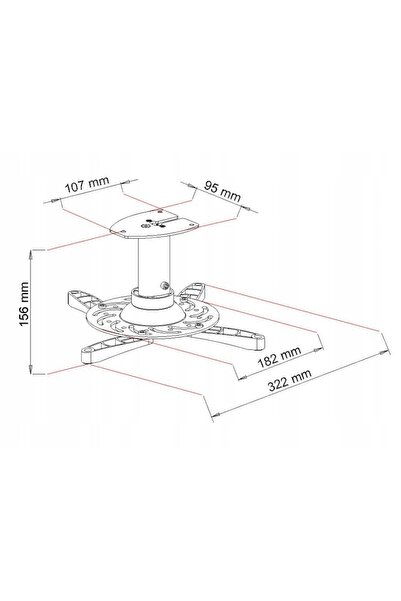 NO BRAND ART P 101S montură de tavan 16 cm argintiu