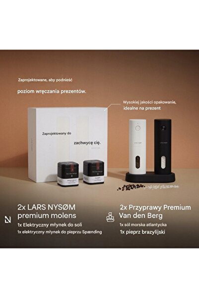 NO BRAND Lars Nysøm Râșniță electrică ceramică 80 g Alb, Negru