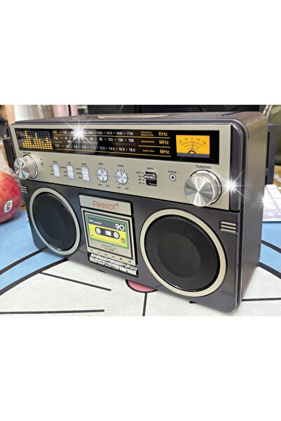 NO BRAND Radio portabil retro Bluetooth, alimentat cu baterii, cu receptie FM...