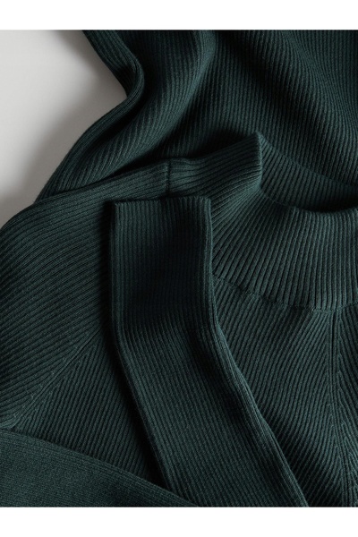 NO BRAND Rochie Midaxi verde închis, cu dungi, cambrată, mărimea S.