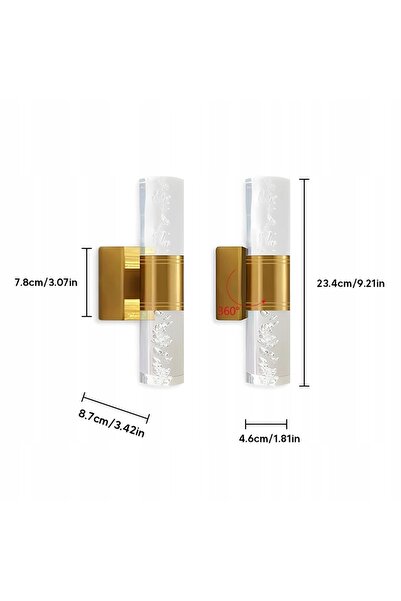 NO BRAND Aplică LED de perete aurie modernă 22W, culoare caldă 3000K