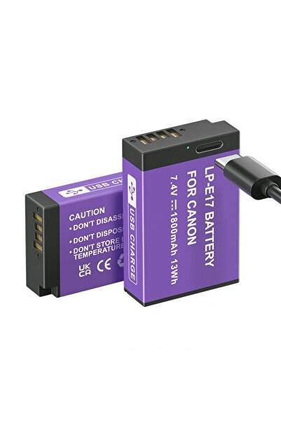 NO BRAND 2x Acumulator LP-E17 USB Tip C LPE17 pentru Canon EOS 250D 750D T6i ...