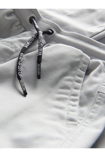 NO BRAND Pantaloni jogger gri, buzunare cargo, talie elastică, șnur, reserved...
