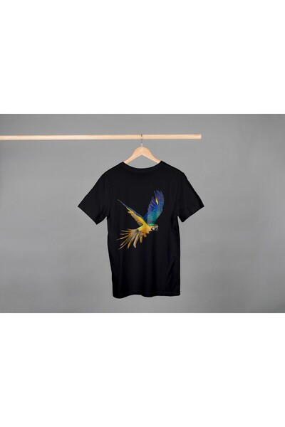 Noname Tricou Unisex Bumbac Premium Casual " Papagal galben si albastru " Ins...