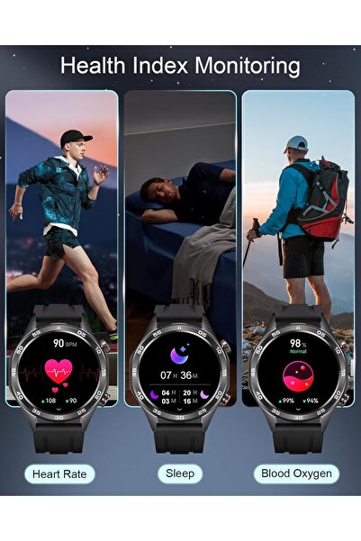 NO BRAND Smartwatch Megalith I118 cu apeluri, rezistent la apă IP67 + 2 curele