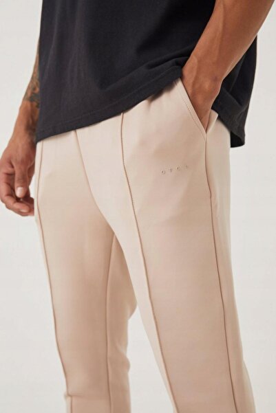 NO BRAND Pantaloni de trening bej cu buzunare Pulovere Boohooman m