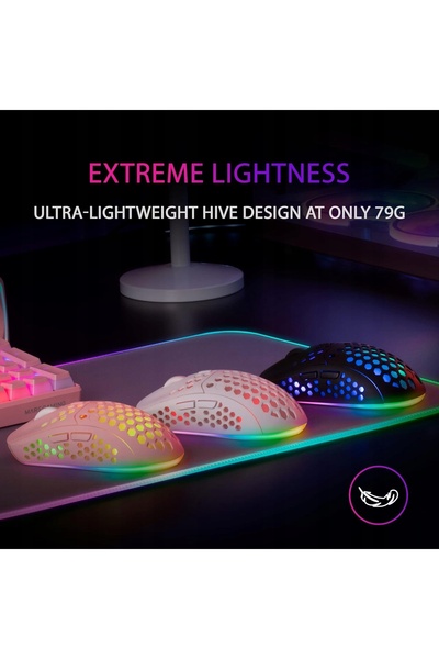 NO BRAND Mouse de gaming wireless 3200dpi RGB 79g roz