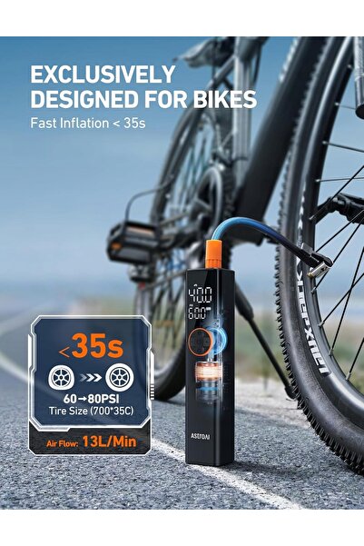 NO BRAND Compresor de bicicletă fără fir 150 PSI Mini Pompă Electrică LCD LED