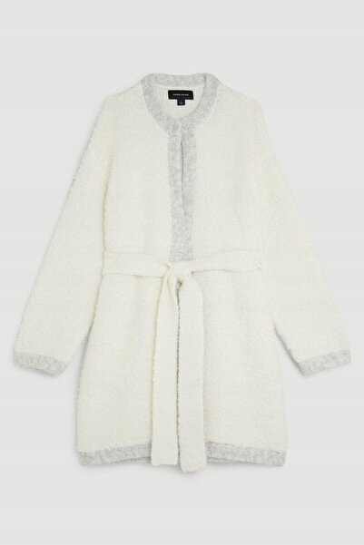 NO BRAND Jachetă tricotată albă, cardigan, curea, lână, lejeră, Karen Mellen, M