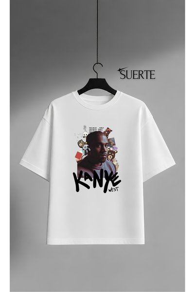 Grafftee Clothing تي شيرت بتصميم كبير الحجم مطبوع عليه كاني ويست للجنسين |   ...