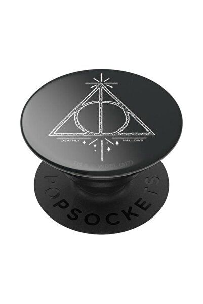 Popsockets Deathly Hallows Suport și Grip Universal pentru Telefon, Negru