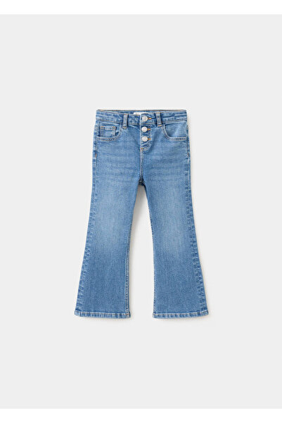 MANGO Baby İspanyol paça yüksek bel jean pantolon