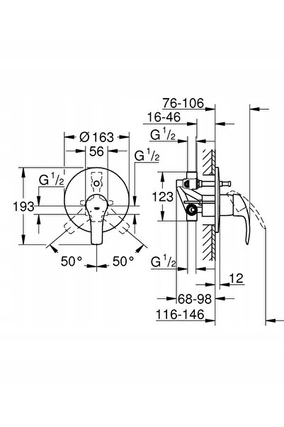 Grohe Baterie de duș montată pe perete 33305002