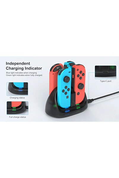Nintendo Deep Explorer Σταθμός Φόρτισης 4 σε 1 για Switch