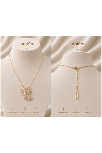 LUMİERE JEWELRY LUX GOLD KUĞU KOLYE