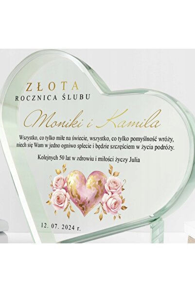 NO BRAND Statuetă inimă cu inscripție, cadou pentru aniversarea a 50 de ani d...