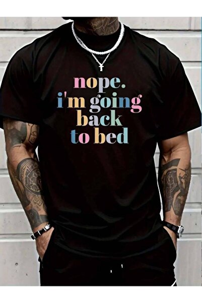 799 100% Cotton Nope Im Going Back To Bed T-Shirt Men's Women's Vintage Summe...