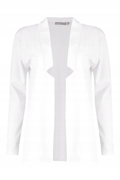 NO BRAND Boohoo Alb Lejer Subțire Elegant Sacou Neted Clasic 38