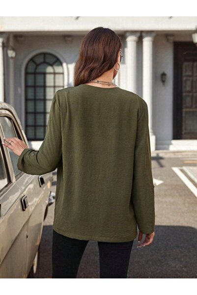 NO BRAND Blazer verde subțire, clasic, impecabil, neted, cu buzunare, simplu,...