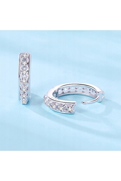 NO BRAND Cercei tip inel din argint 925 sterling, cu flori și zirconiu cubic,...