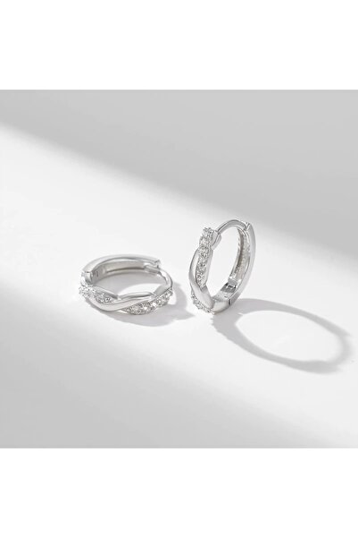 NO BRAND Cercei din argint 925 sterling, model roți, cu zirconiu, pentru femei.