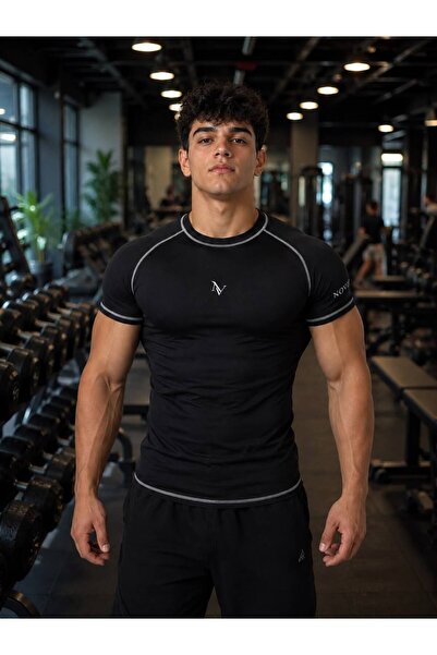 novura Compression Kısa Kol Fitness Body Gym Body Sporcu Kısa Kol Fitness Body